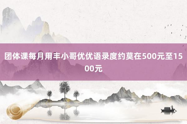 团体课每月用丰小哥优优语录度约莫在500元至1500元
